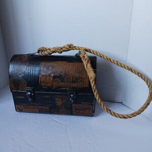 Vintage Decopage Lunchbox 1960’s Vintage Storage Box Retro Mid Century